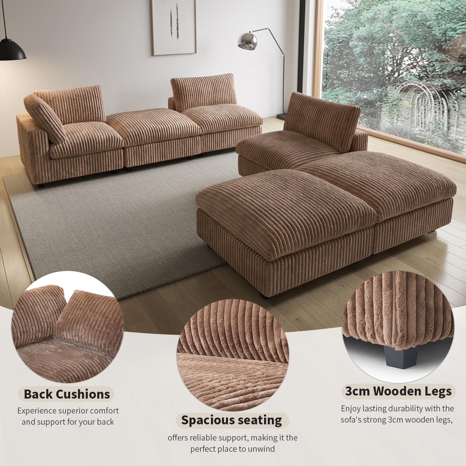 Amazon.com: WJShome Cloud Couch Modular Sectional Sofa,157